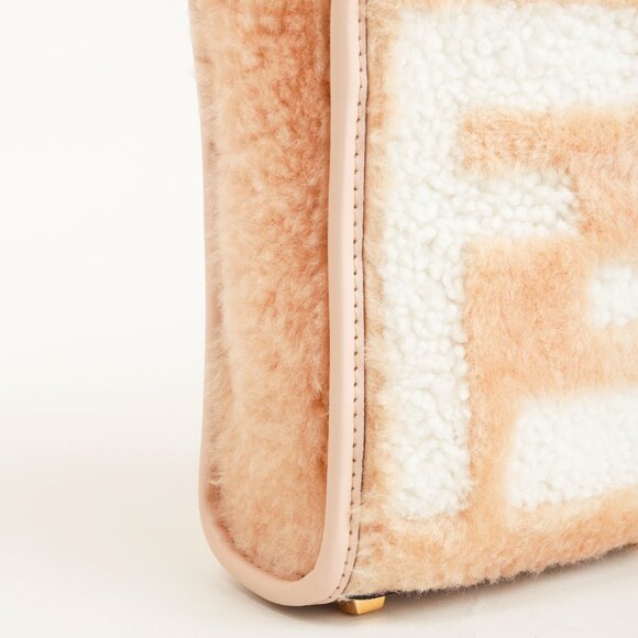 Fendi Mini Sunshine Shopper Tan Sheepskin Logo Mini-Bag - Picture 9 of 12